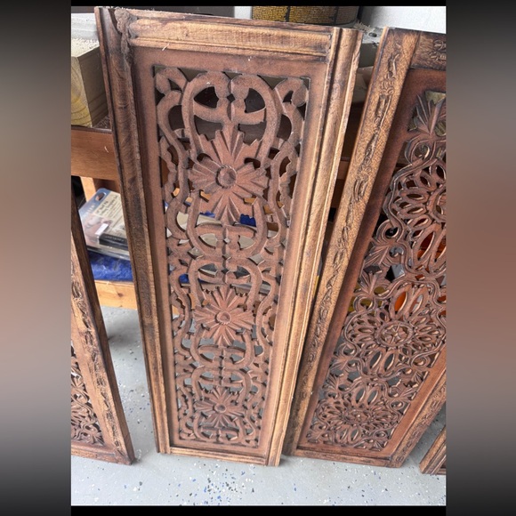 Intricate Brown Wooden Wall Panel